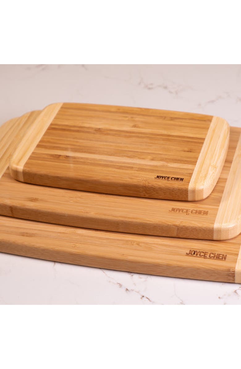 JOYCE CHEN Burnished Cutting Board Set, 3 pack, Alternate, color, Bamboo