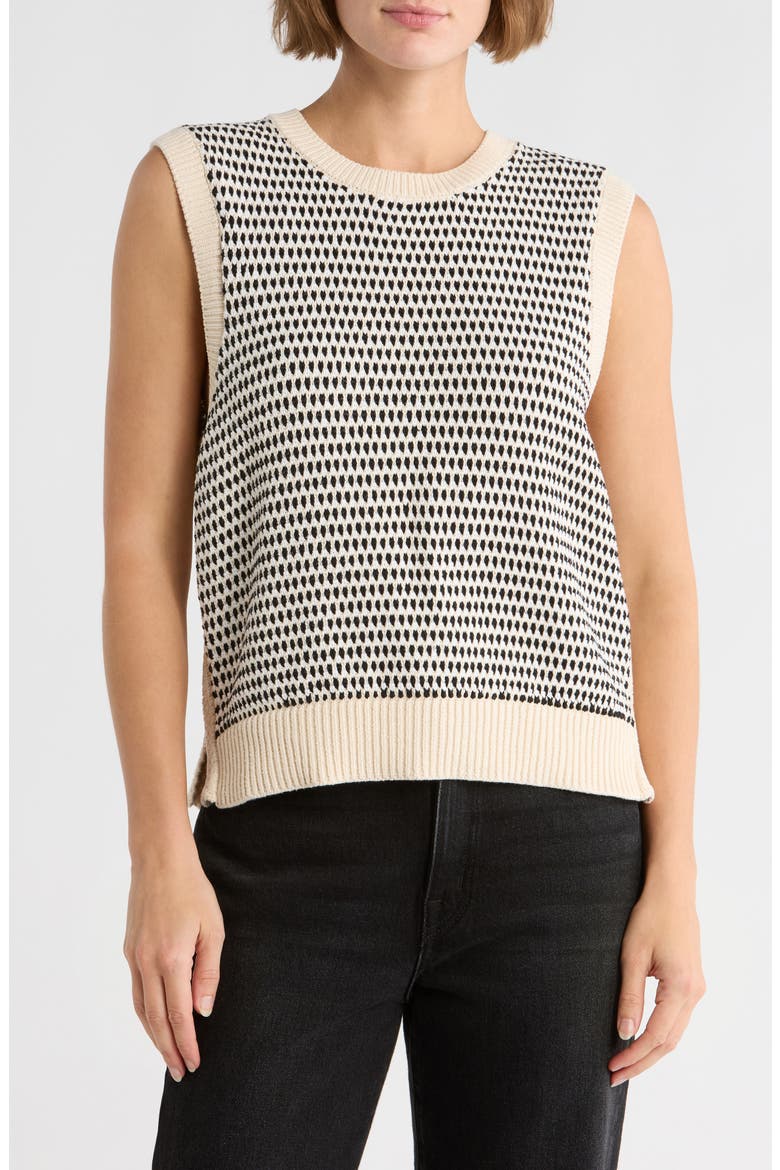 Knowles Textured Cotton Vest, Main, color, BIRCH MULTI STITCH