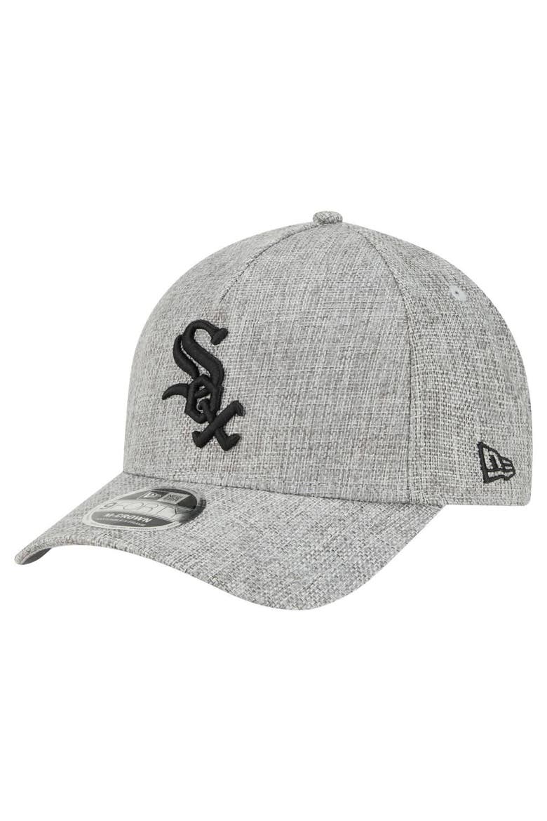 Men's New Era Gray Chicago White Sox Cotton Weave M-Crown A-Frame 9FORTY Adjustable Hat, Main, color, Gray