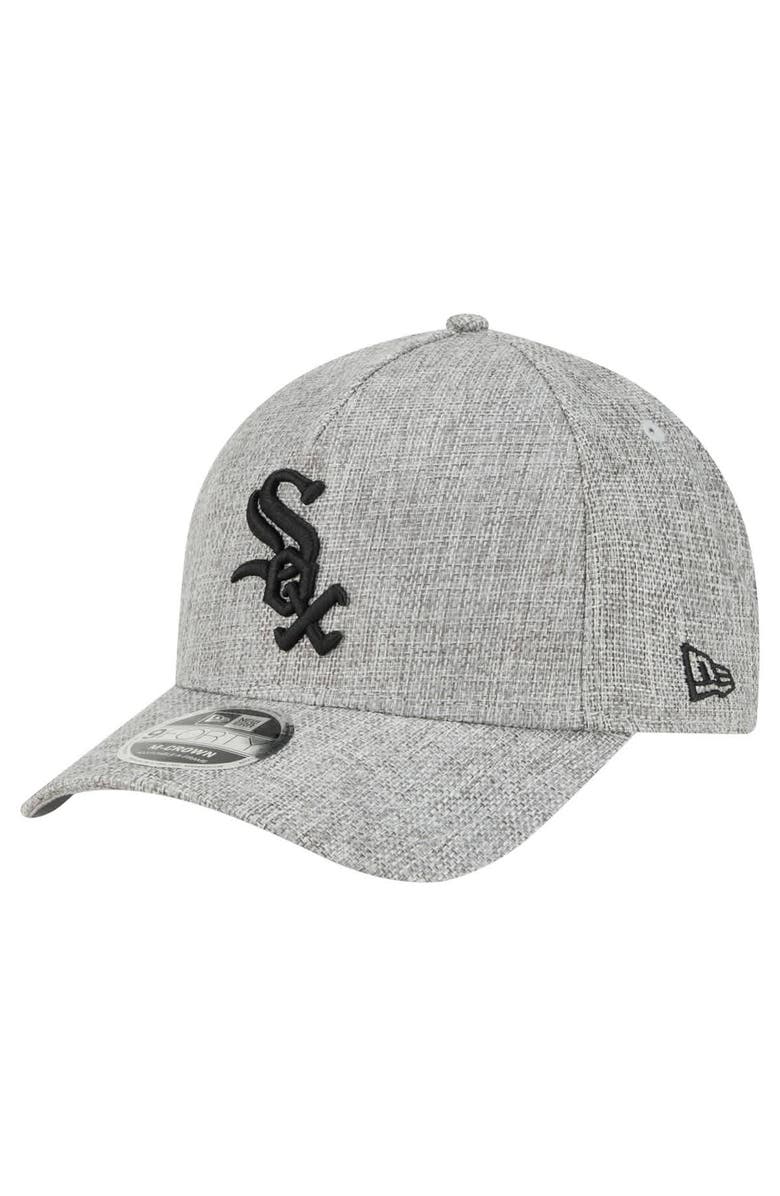 New Era Men's New Era Gray Chicago White Sox Cotton Weave M-Crown A-Frame 9FORTY Adjustable Hat, Main, color, Gray