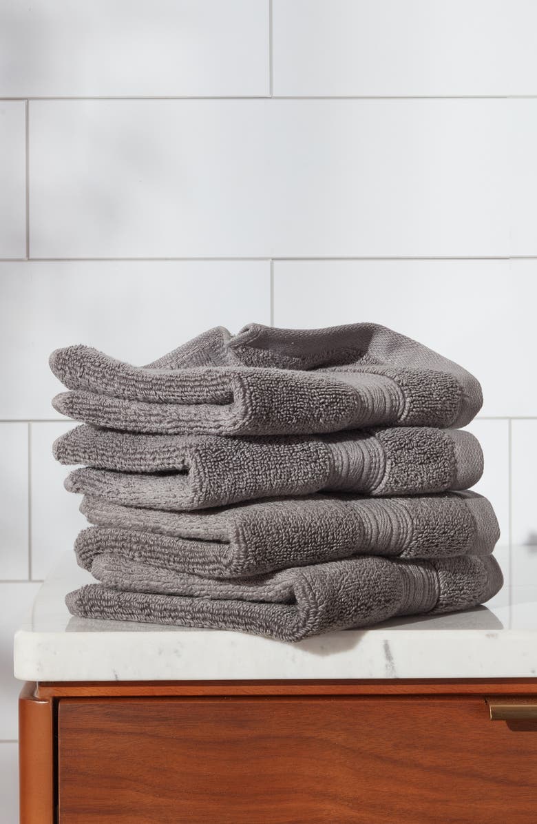 NORDSTROM RACK 4-Pack Cotton Wash Towels, Alternate, color, Grey Pearl
