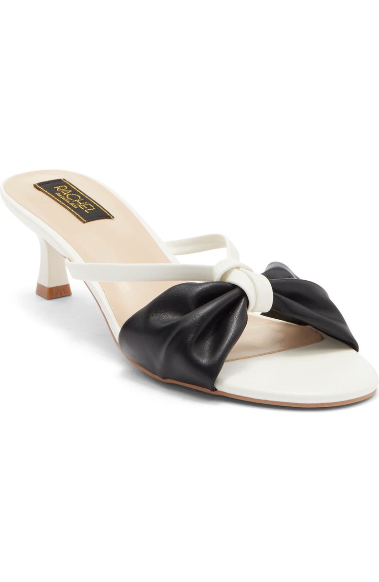 RACHEL Rachel Roy Jane Bow Slide Sandal, Main, color, Black/ White