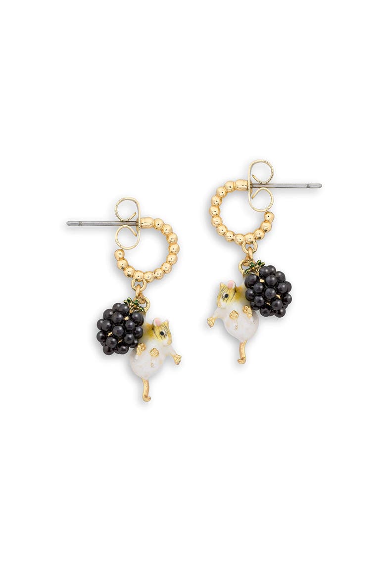 Blackberry Mouse Beaded Hoop, Main, color, Blackberry Mouse