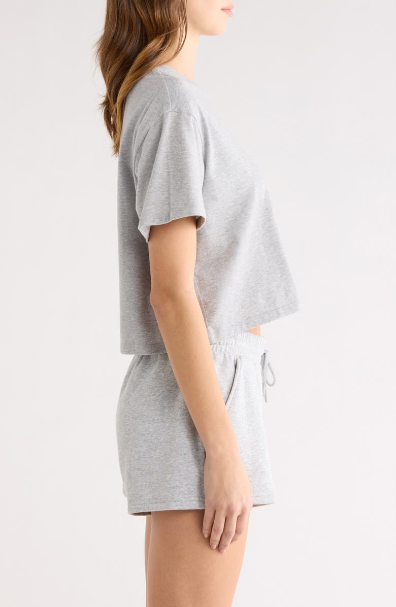 Open Edit Boxy Crop Sleep T-Shirt, Alternate, color, Grey Heather Blue Lollipop