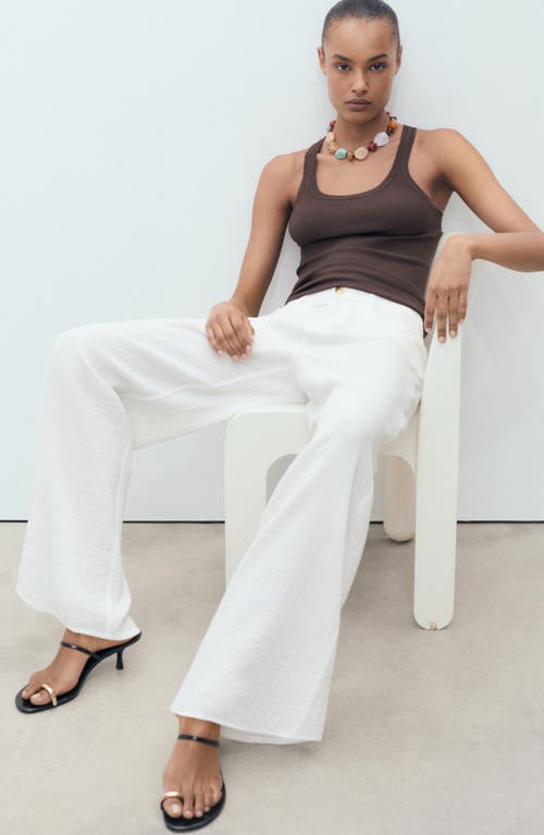 Mango Straight Leg Cotton Pants