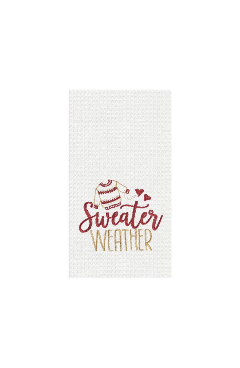 C&F Home Fall "Sweater Weather" 100% Cotton Flour Sack Kitchen Dishtowel, Main, color, White