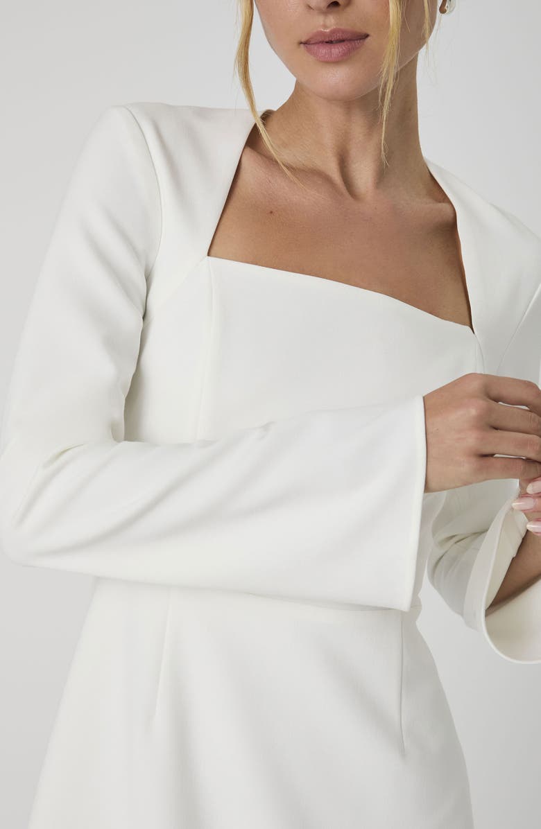 French Connection Whisper Long Sleeve Minidress, Alternate, color, Summer White