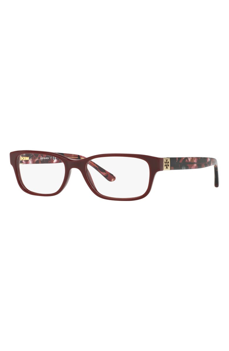Tory Burch 52mm Rectangular Optical Glasses, Alternate, color,
