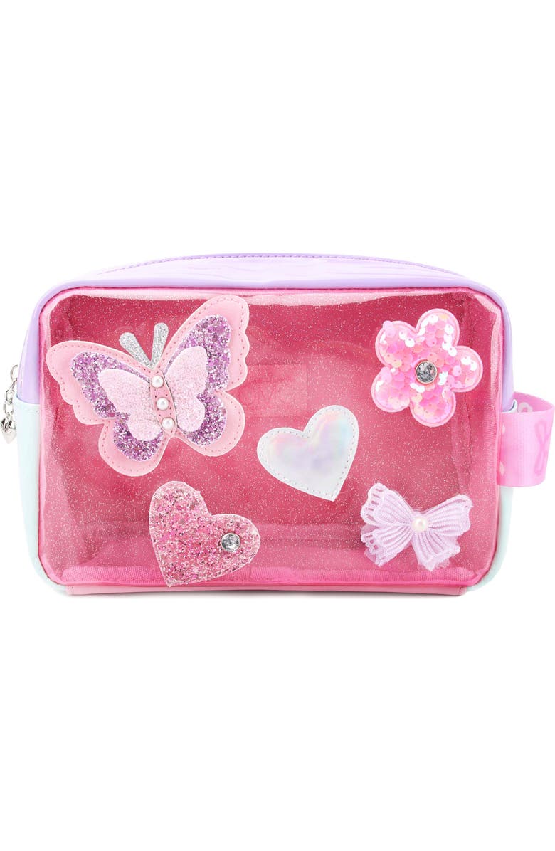 OMG Accessories Kids' Buterfly Embellished Cosmetics Bag, Main, color, Pink Multi