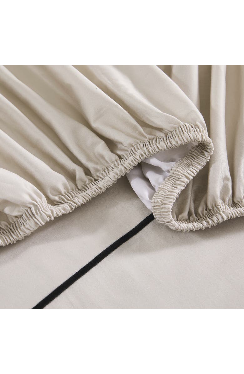 Chuks Collins x Lush Decor Linear Cotton Sheet Set, Alternate, color, French Oak