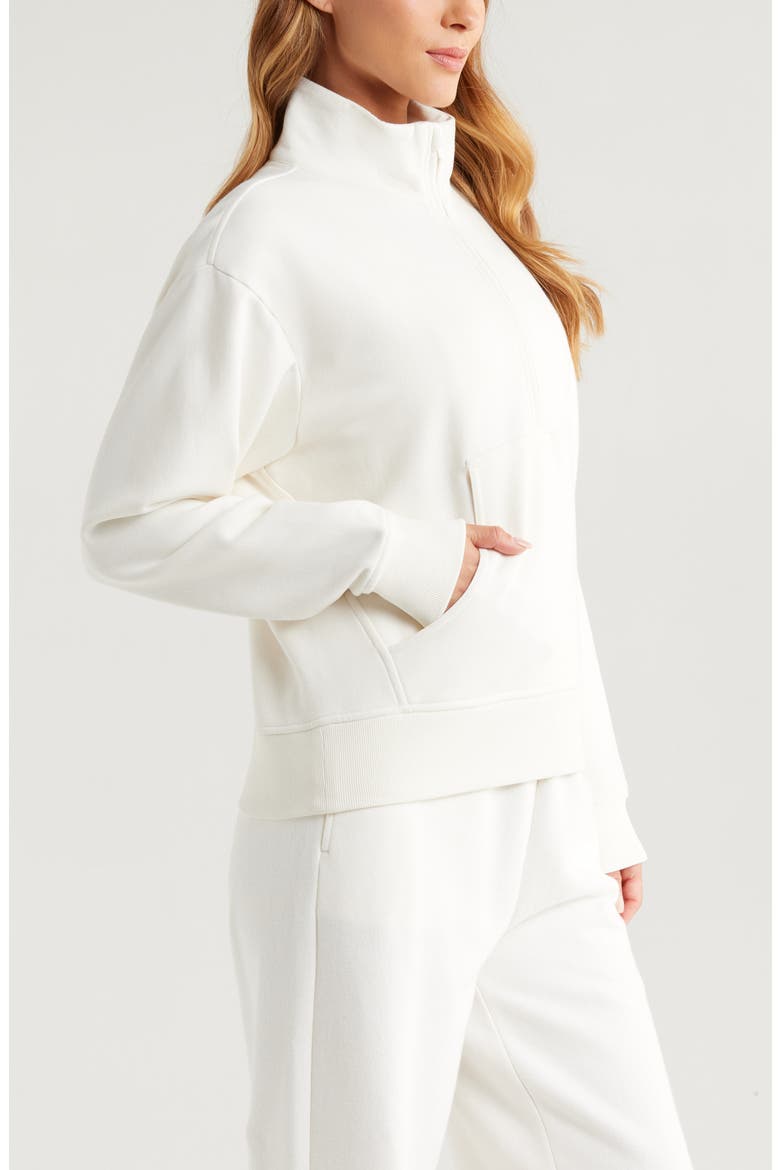 Cloud Fleece Half Zip Sweatshirt, Alternate, color, IVORY EGRET