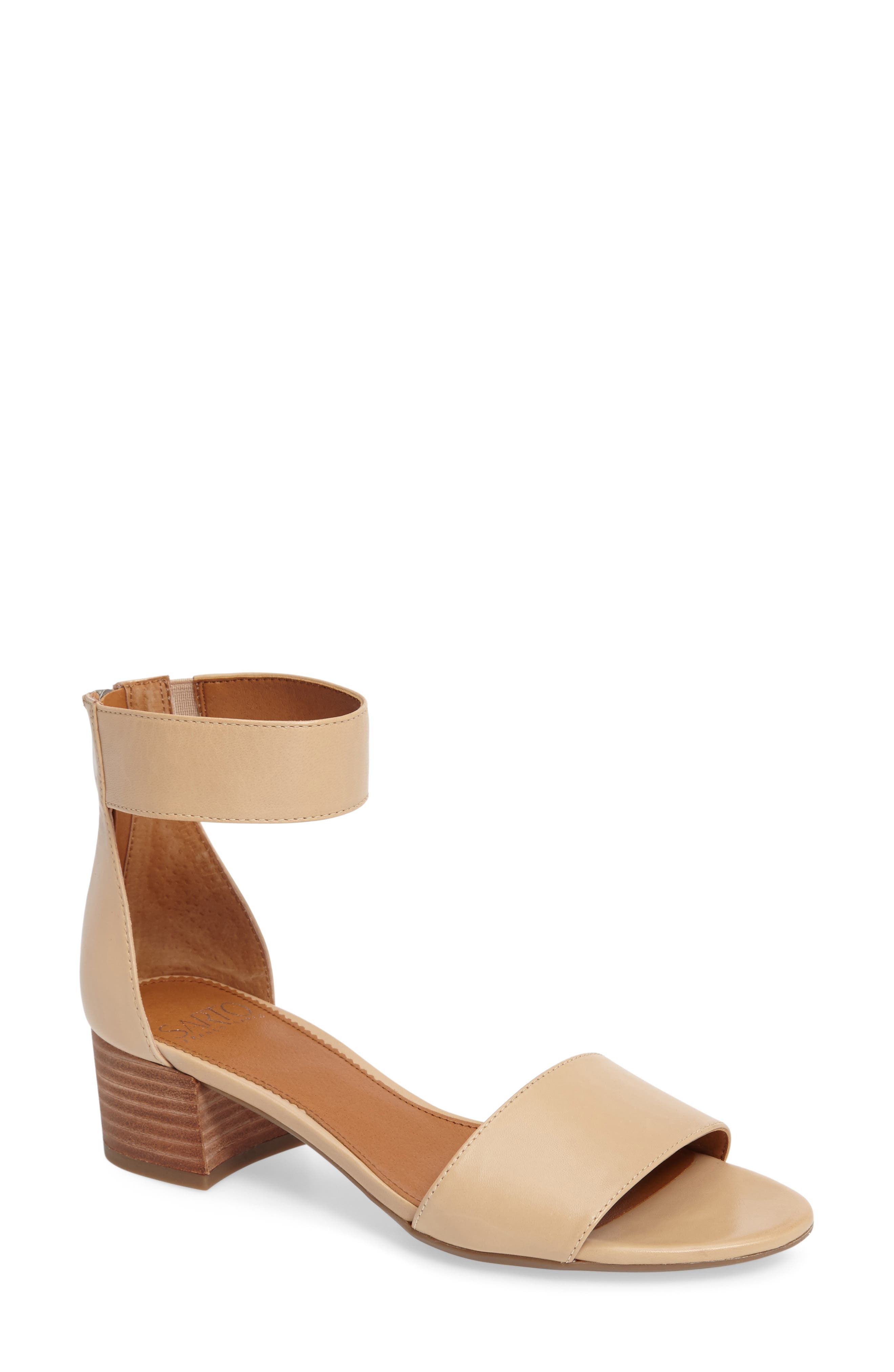 'Fidela' Block Heel Sandal, Main, color, SUMMER BEIGE LEATHER