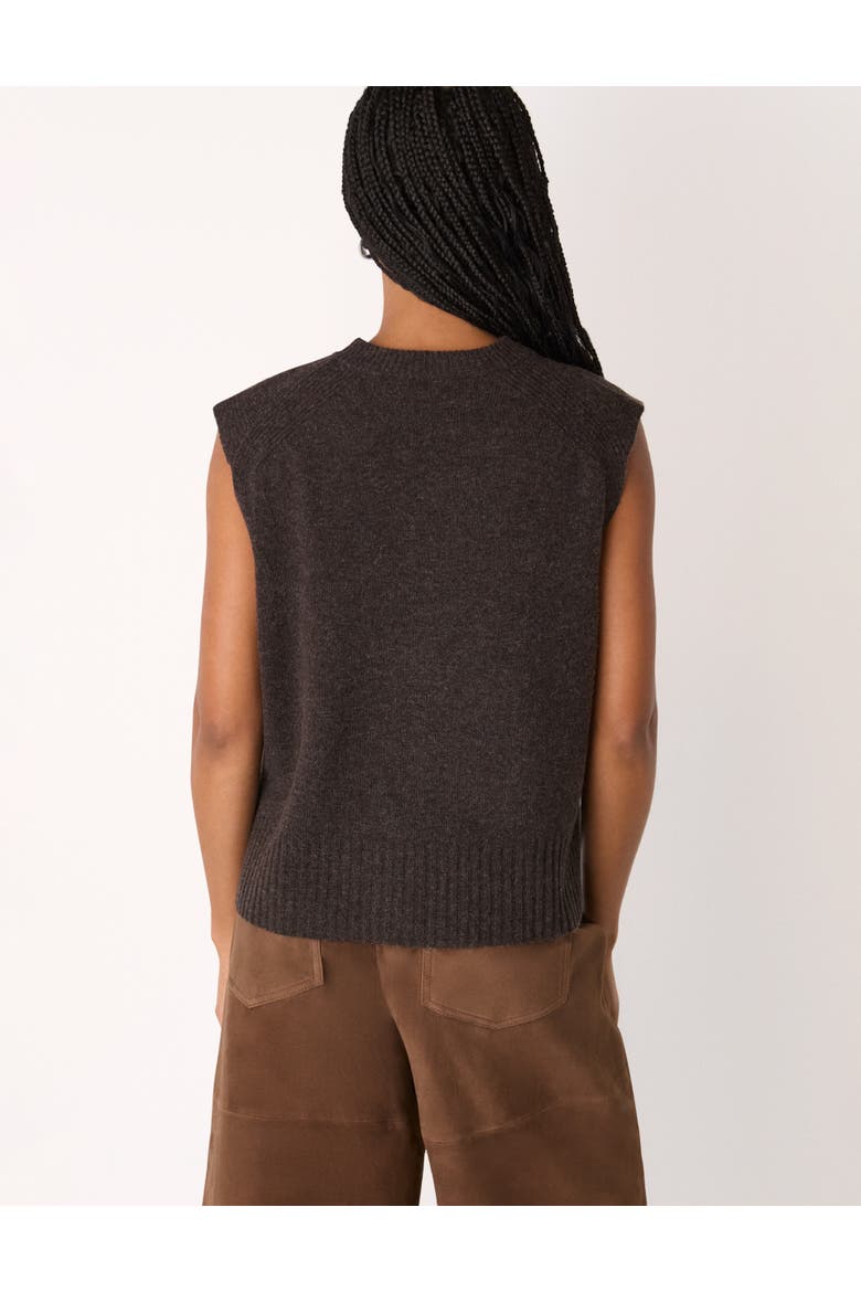 Wool Sleeveless Vest, Alternate, color, Brown