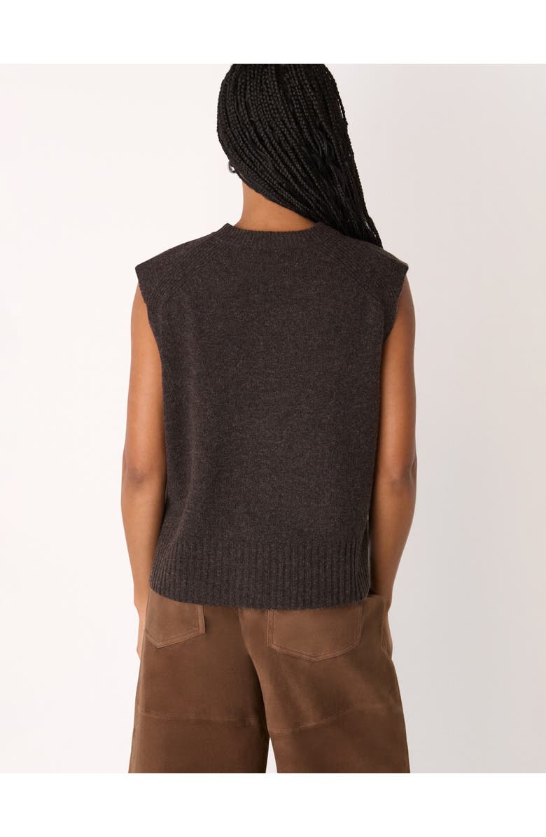 Whistles Wool Sleeveless Vest, Alternate, color, Brown