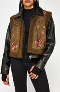Disturbia Sylvara Borg Embroidered Bug Gilet