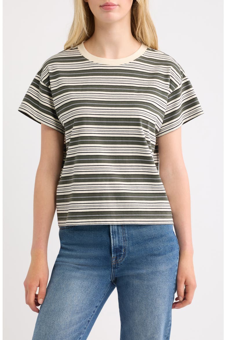 Kelly Stripe Boxy T-Shirt, Main, color, GREEN MULTI