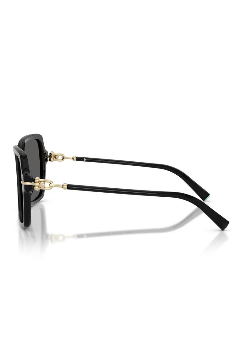 57mm Square Sunglasses, Alternate, color, BLACK / DARK GREY