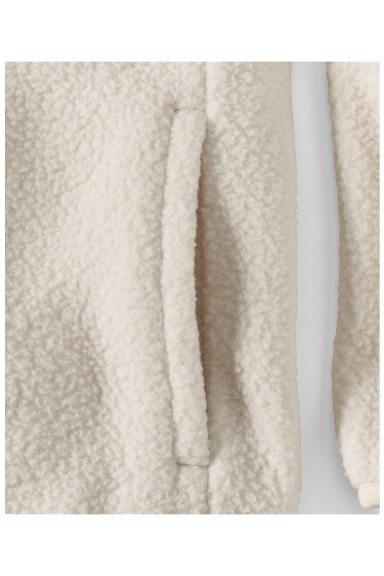 Unisex Snap Neck Fleece Pullover, Alternate, color, Ivory Latte