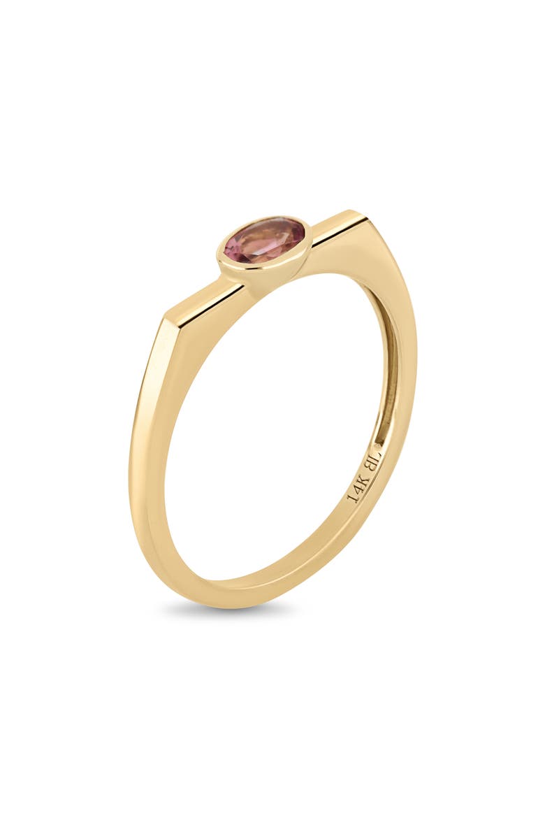 14K Gold Pink Topaz Stackable Ring (Online Trunk Show), Alternate, color, 14K YELLOW GOLD/ PINK TOPAZ