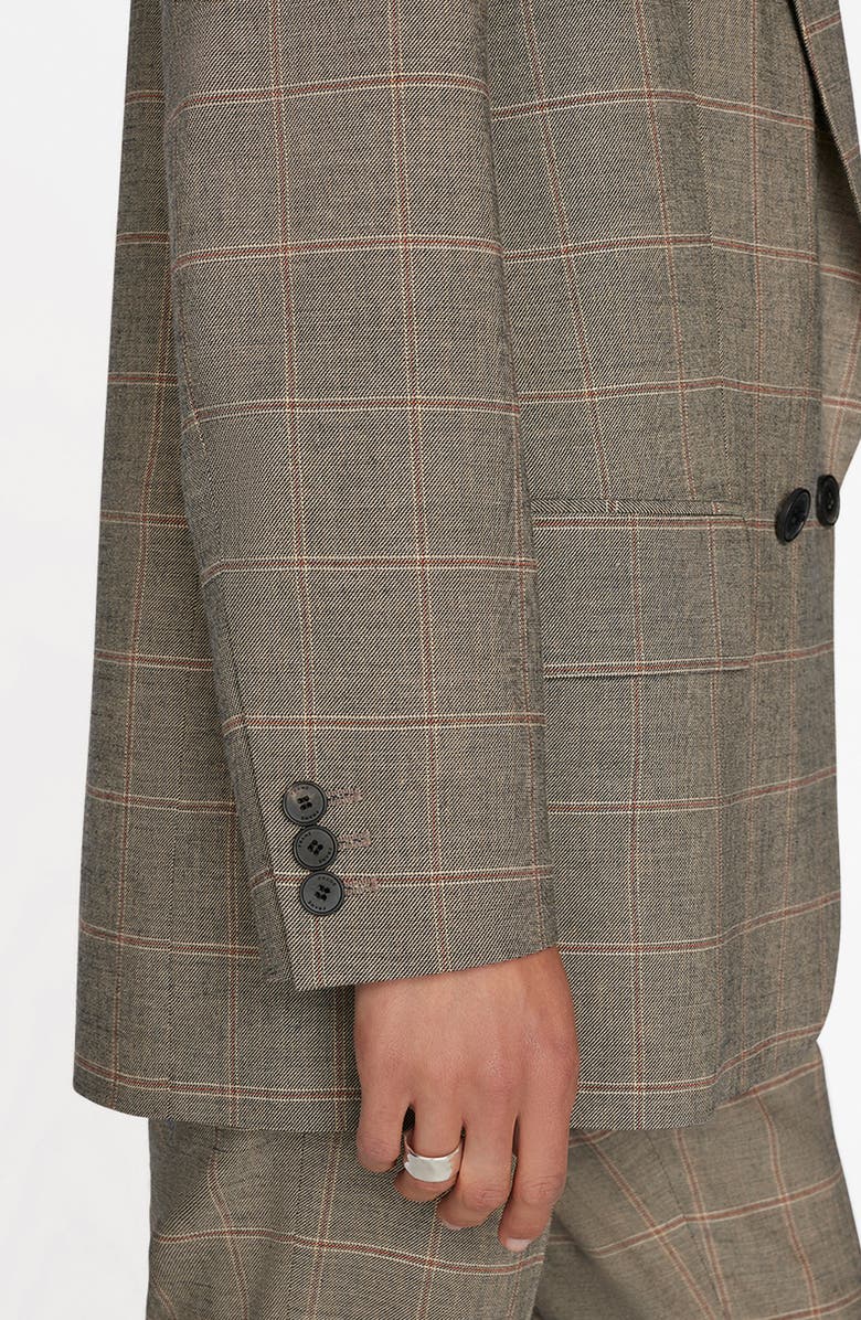FRAME Di Windowpane Peak Lapel Boxy Blazer, Alternate, color,
