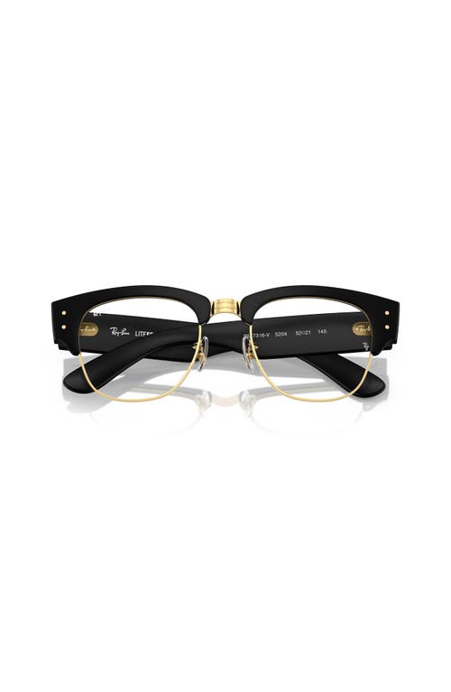 Ray Ban Ray-ban 52mm Square Optical Glasses In Black