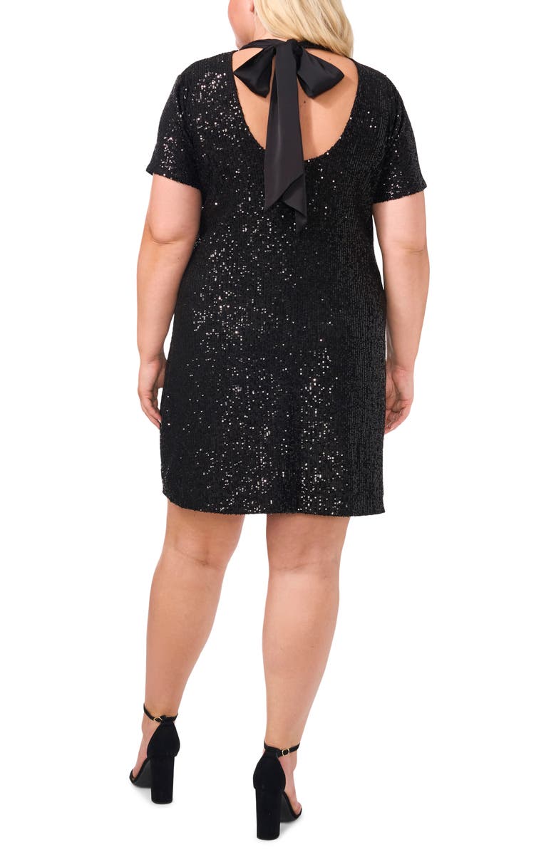 CeCe Sequin Mock Neck Dress, Alternate, color,