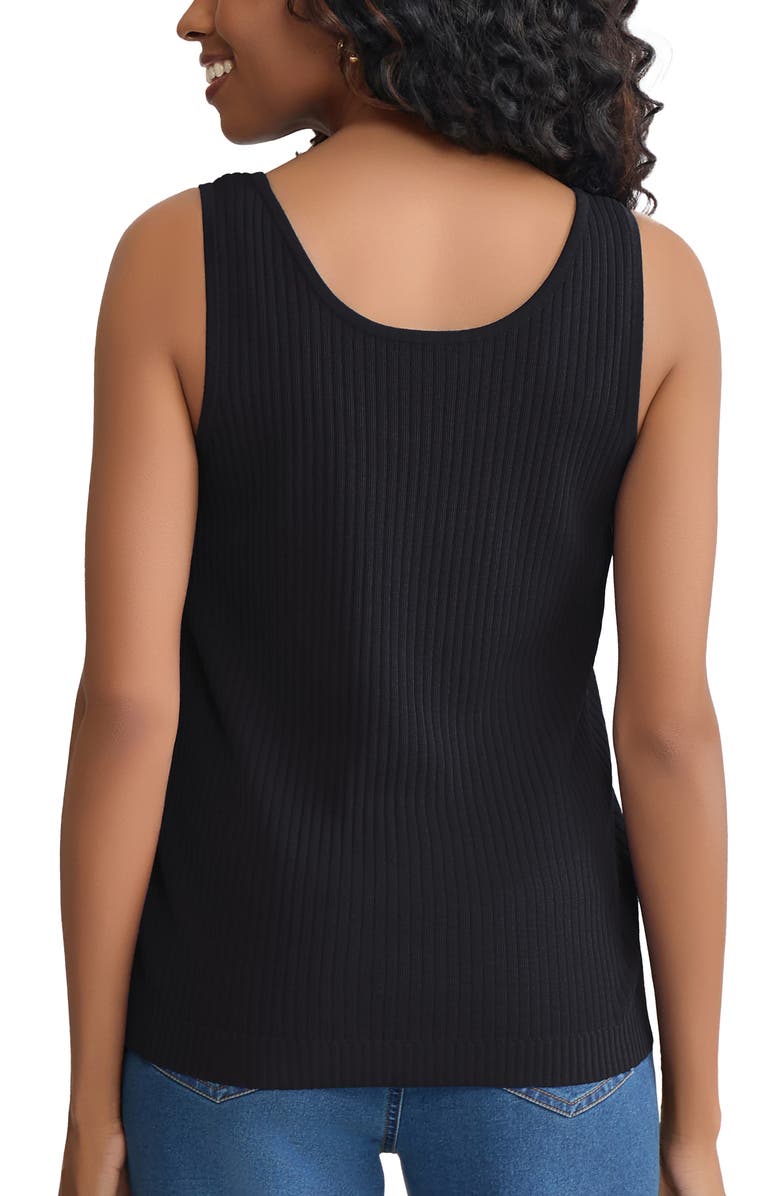 Jones New York Scoop Neck Rib Sweater Tank, Alternate, color, Jones Black