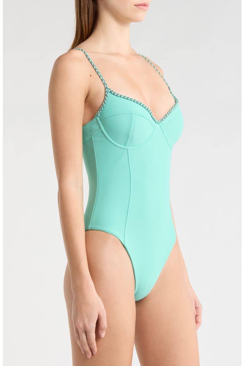 Jayda Braided One-Piece Swimsuit, Alternate, color, SEAGLASS