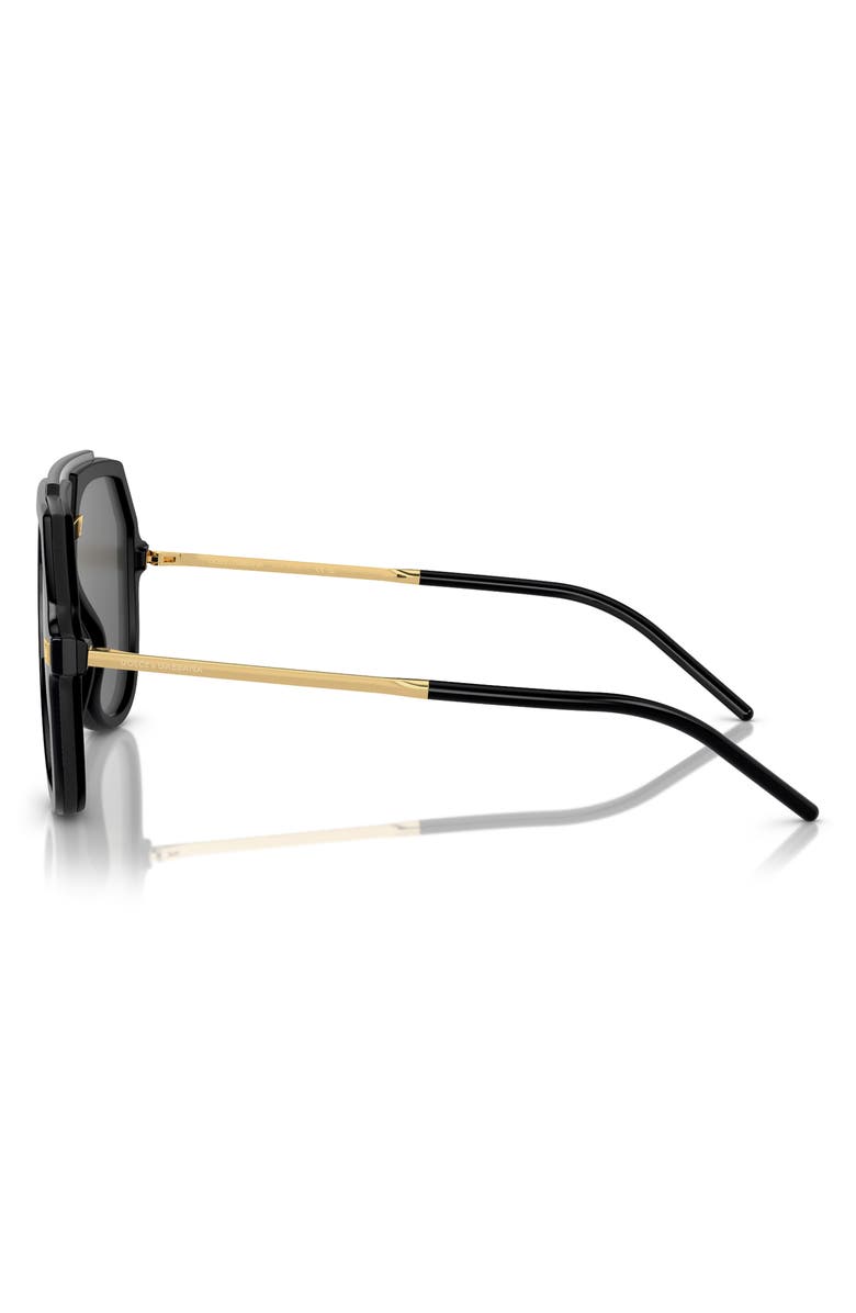 Dolce&Gabbana 50mm Pilot Sunglasses, Alternate, color, Black