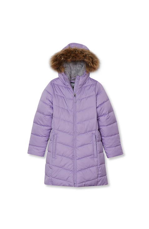 Girls Fleece Lined Printed Parka