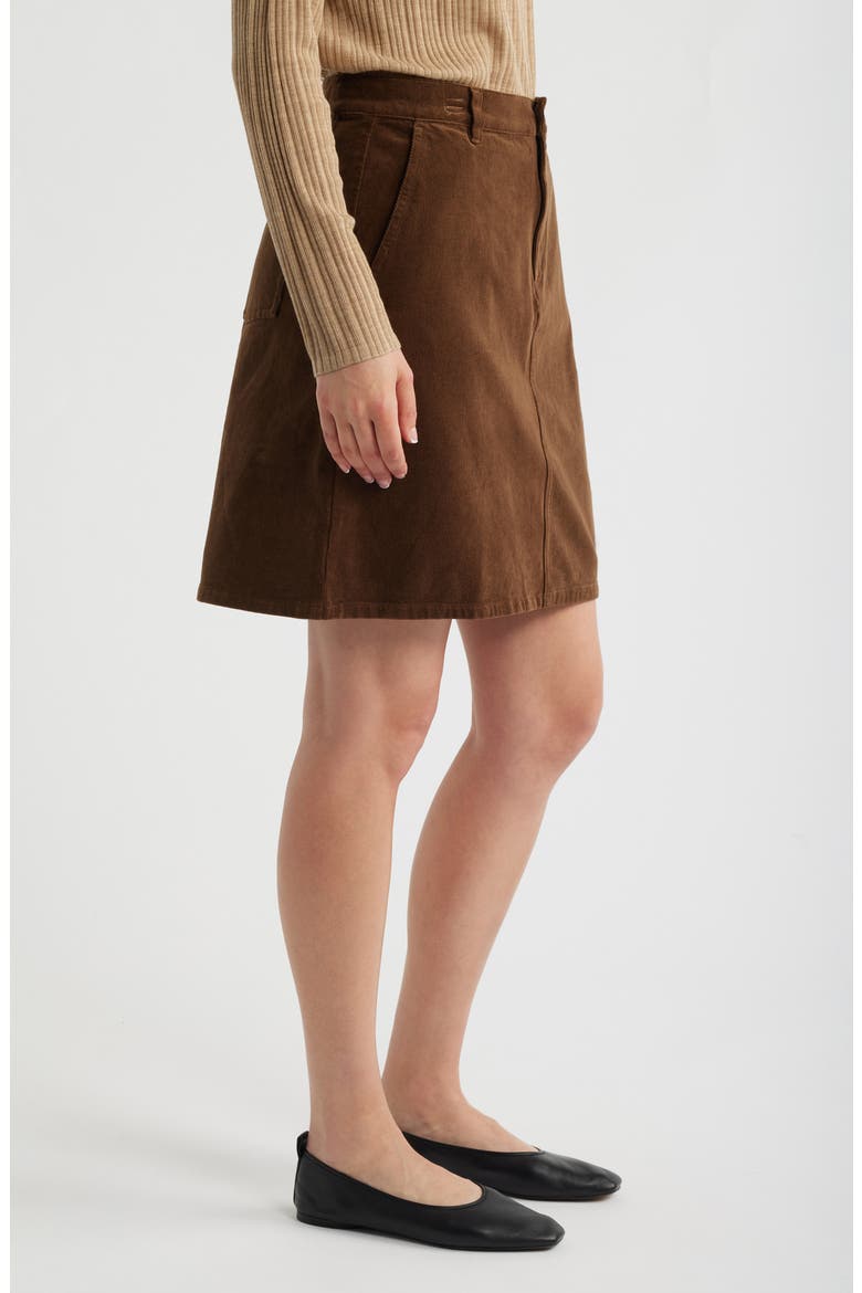 Stretch Organic Cotton Skirt, Alternate, color, MAHOGANY