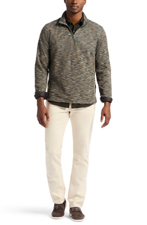 Robert Graham Matson Space Dye Quarter Zip Top In Green
