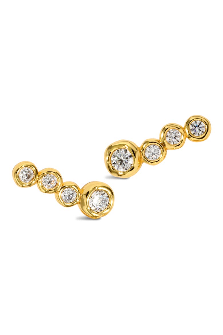 Asterales Cubic Zirconia Bar Earrings, Main, color, GOLD