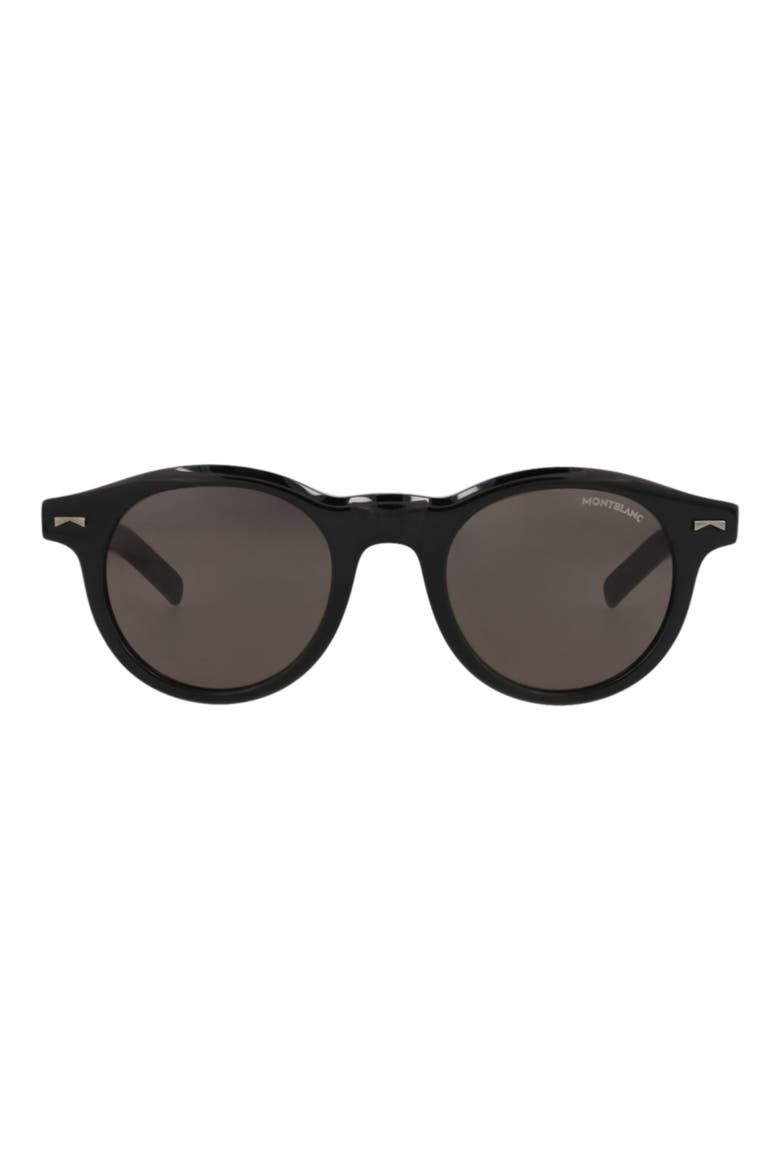49mm Round Sunglasses, Main, color, BLACK BLACK GREY