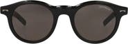 Montblanc 49mm Round Sunglasses