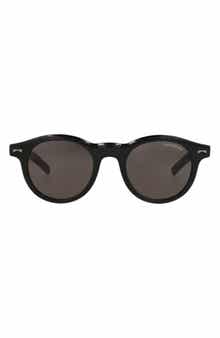 Montblanc 49mm Round Sunglasses