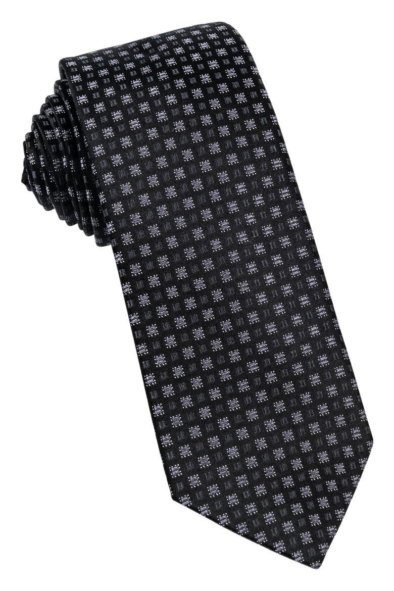 Neat Silk Tie, Main, color, BLACK