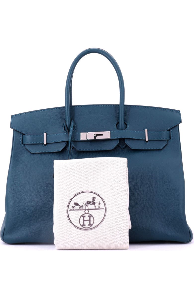 Pre-Owned Hermes Birkin Handbag Blue Epsom with Palladium Hardware 35, Alternate, color, Colvert
