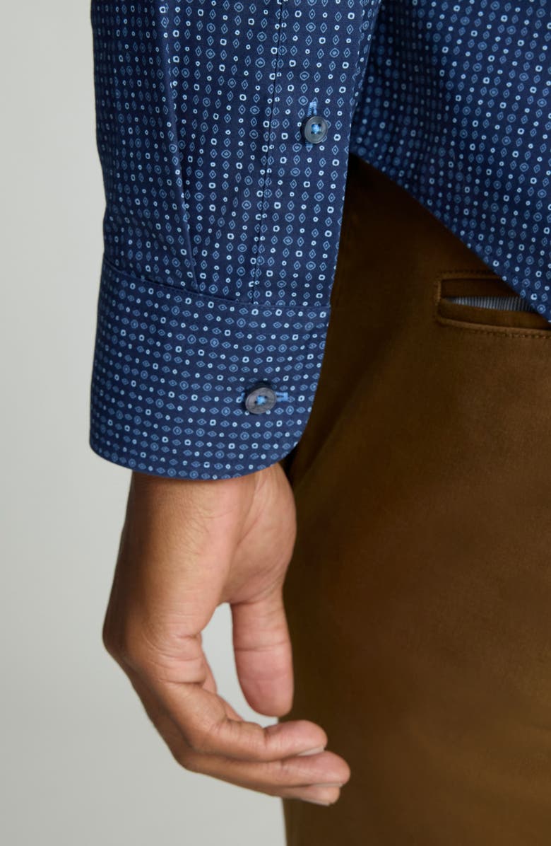 UNTUCKit Cascadar Mixed Medallion Print Wrinkle Free Cotton Button-Down Shirt, Alternate, color,