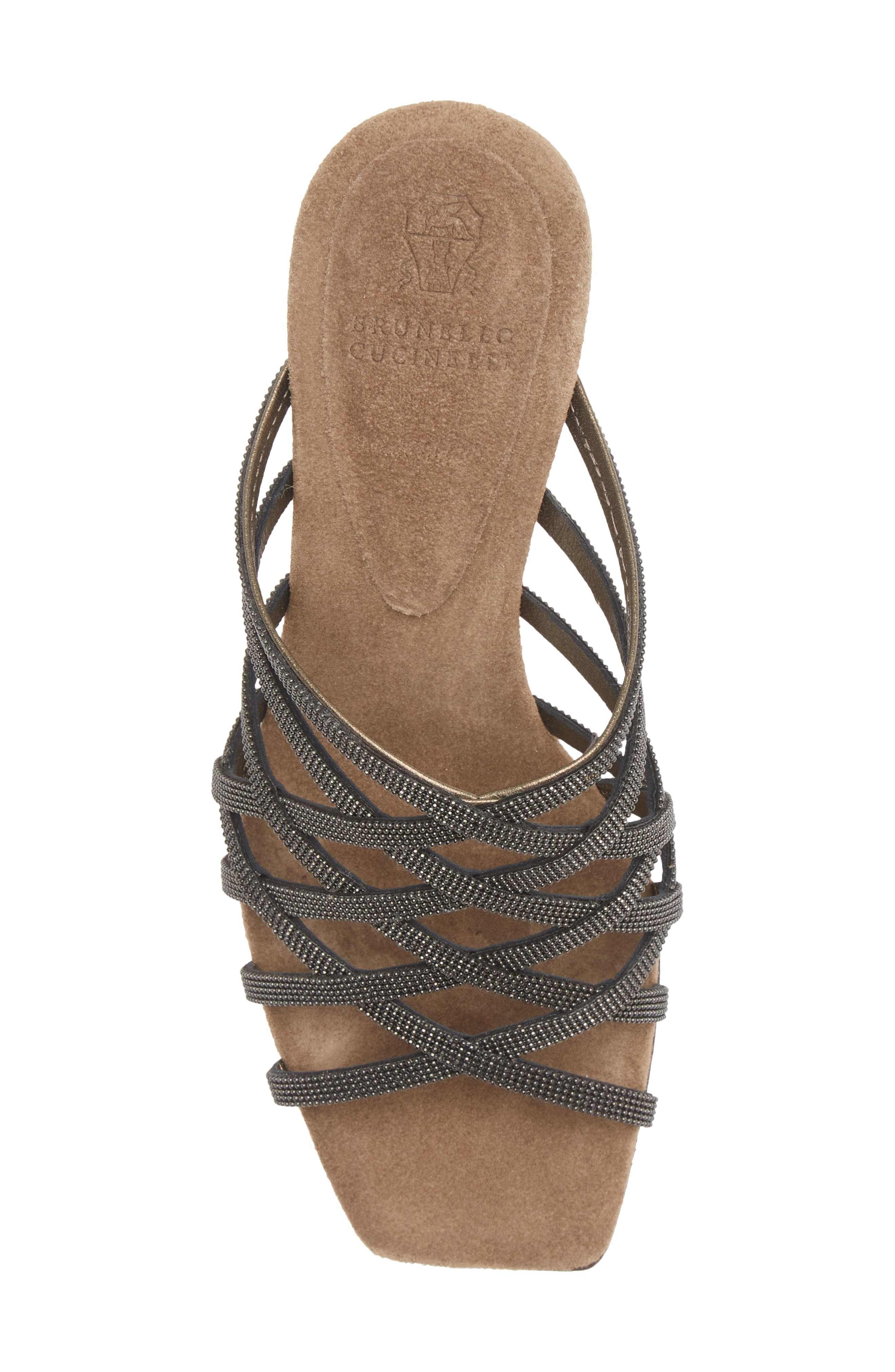 Brunello Cucinelli Cage Wedge Slide Sandal, Alternate, color, 