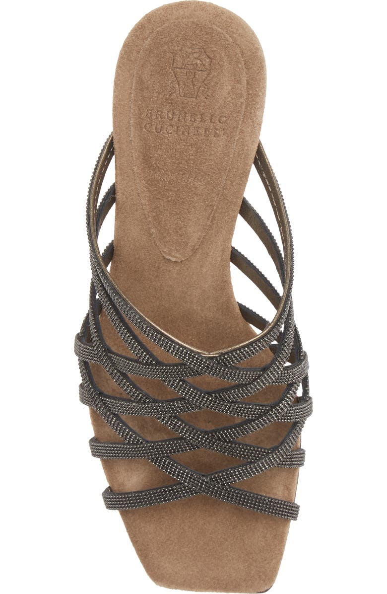 Brunello Cucinelli Cage Wedge Slide Sandal, Alternate, color,