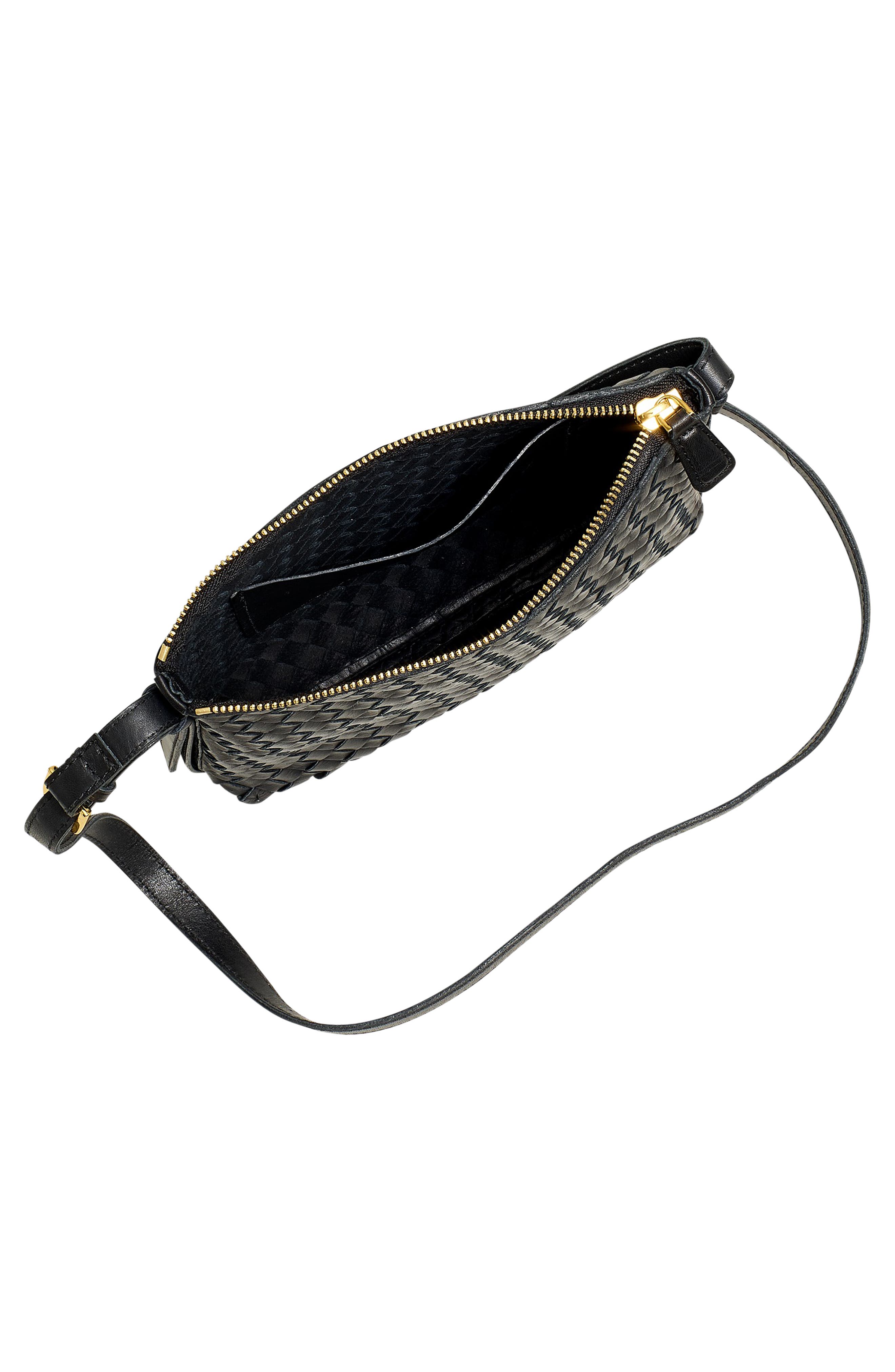 Madewell Woven Leather Crossbody Bag, Alternate, color, 