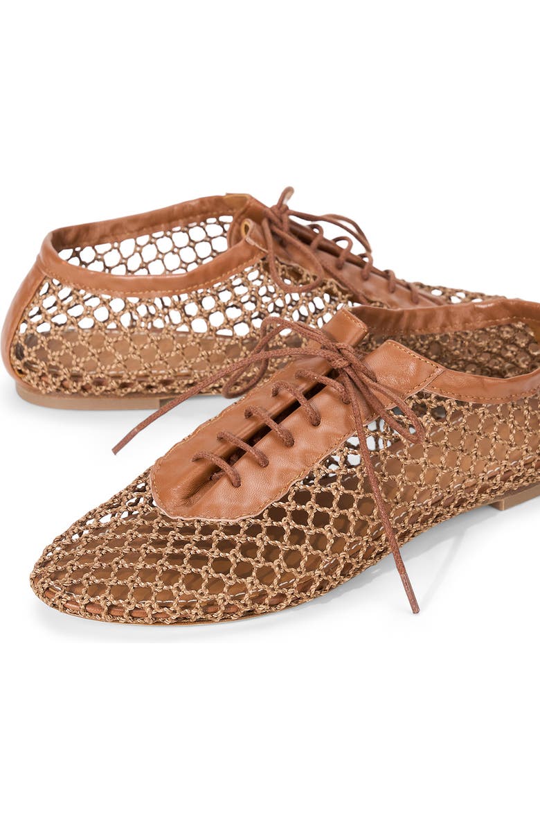 STAUD Kit Lace-Up Flat, Alternate, color, Tan