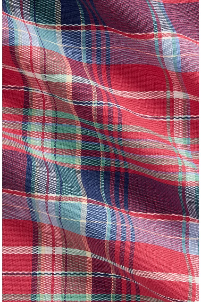 Classic Fit Plaid Cotton Oxford Button-Up Shirt, Alternate, color, RED/ GREEN MULTI