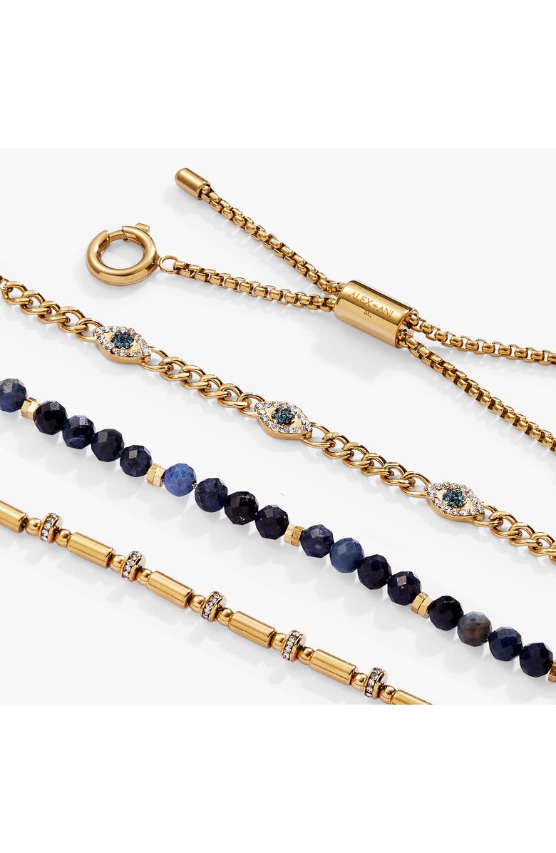 Alex and Ani Evil Eye Stranded Bracelet Set, Alternate, color, Gold
