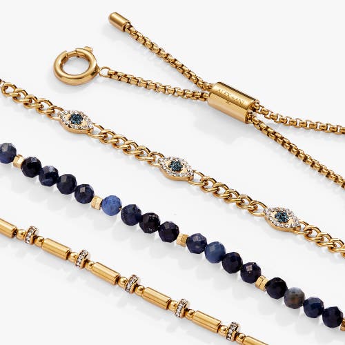 Alex And Ani Evil Eye Stranded Bracelet Set In Gold