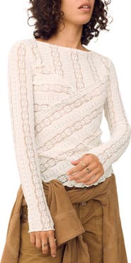 PER UNA BY M&S Lace Long Sleeve Top