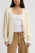 BP. Relaxed Cable Stitch V-Neck Cardigan