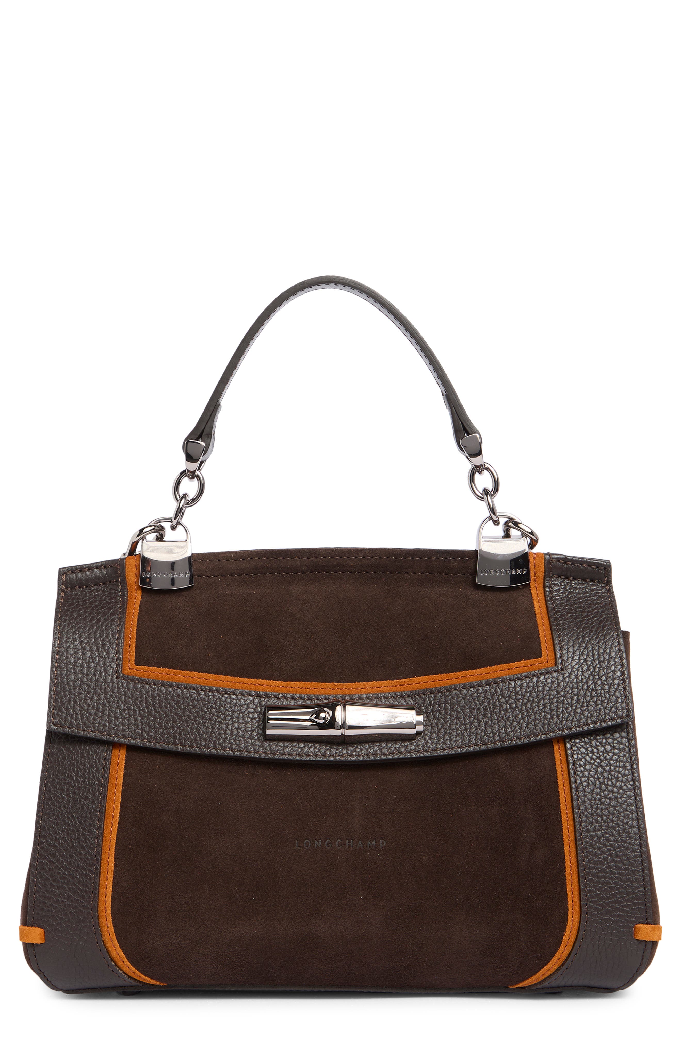 Longchamp Madeleine Leather Crossbody Bag In Black