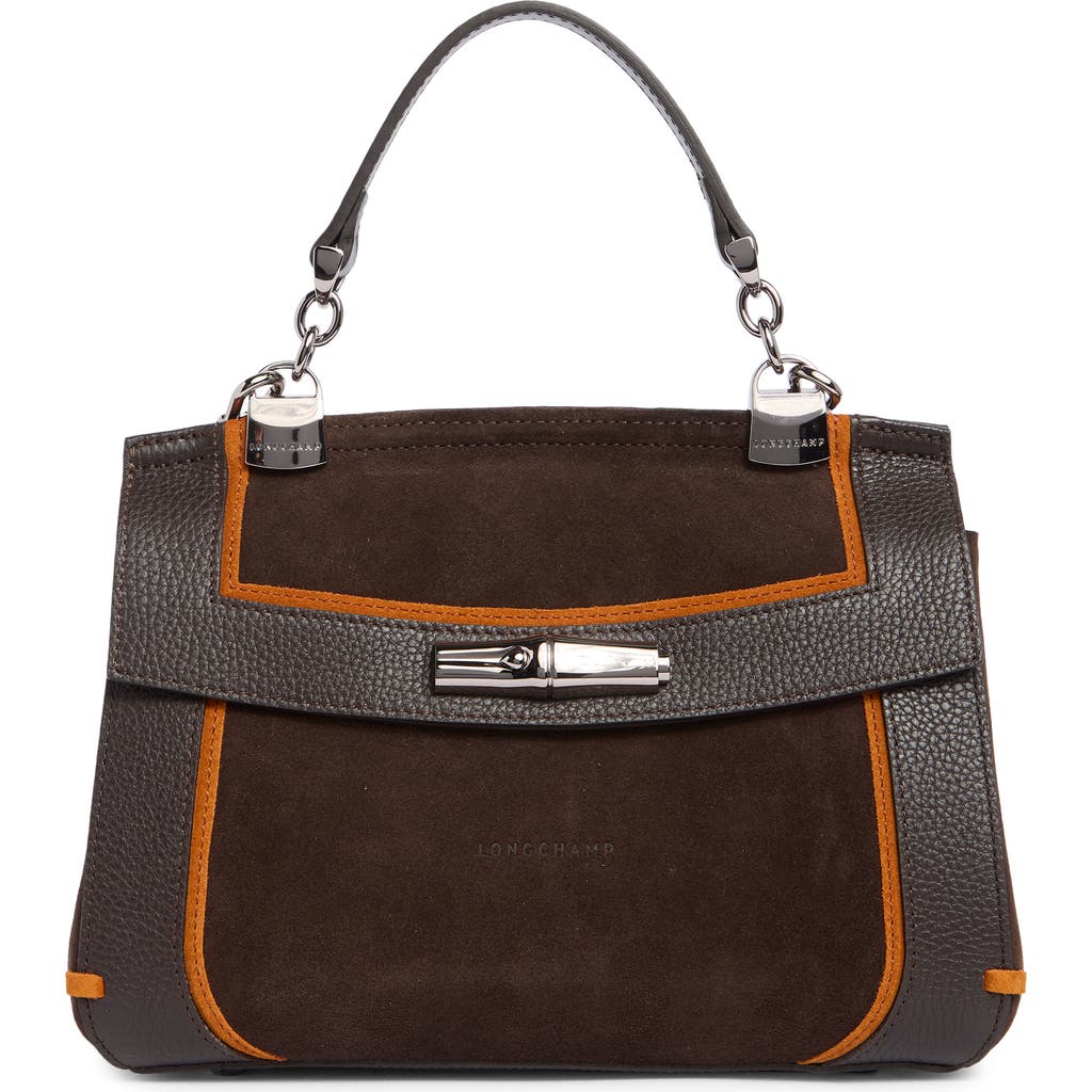 Longchamp Madeleine Leather Crossbody Bag In Black
